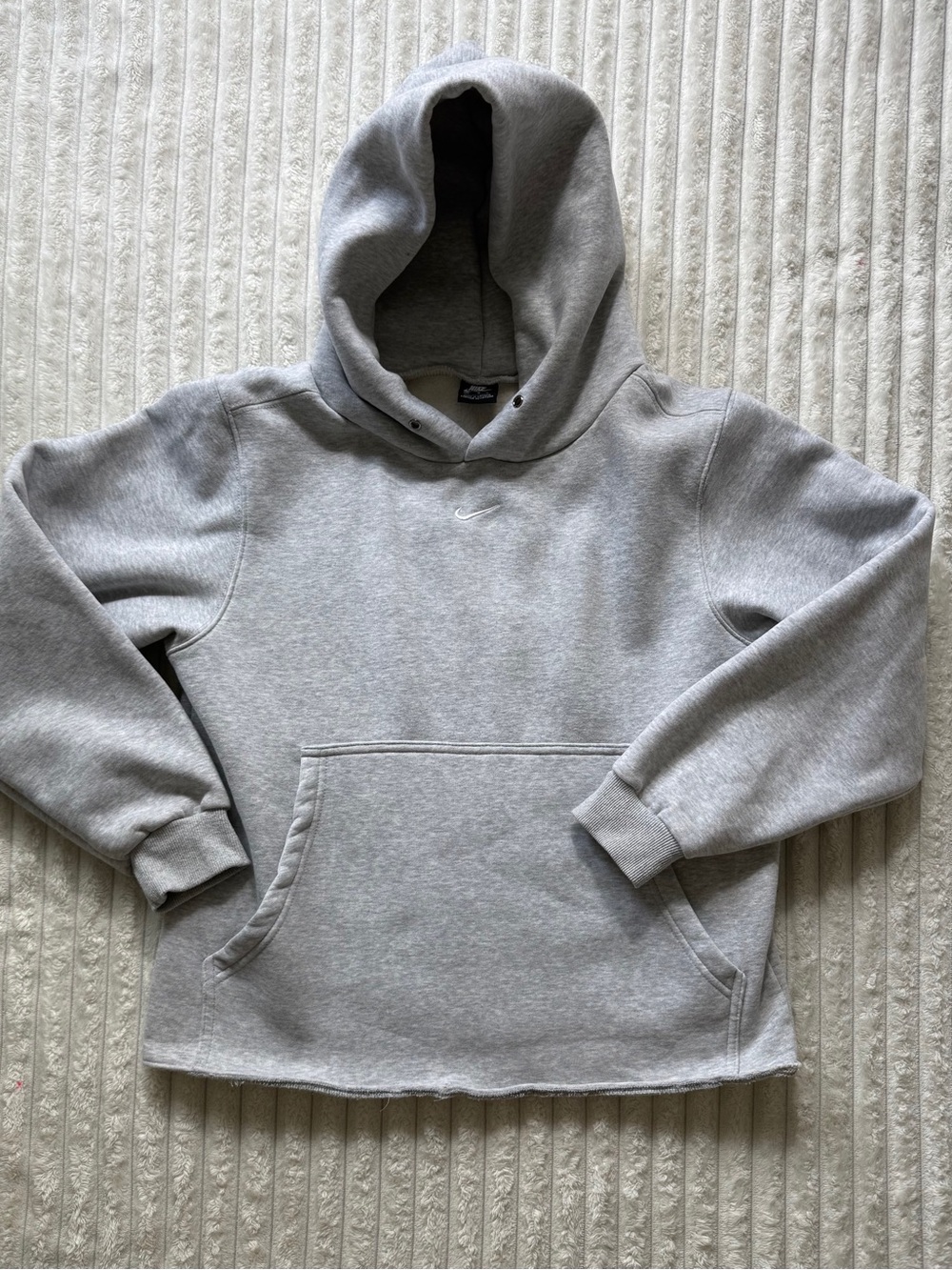 Nike Fleece Pullover Hoodie Gray Men's Size M Hooded Pockets Logo
